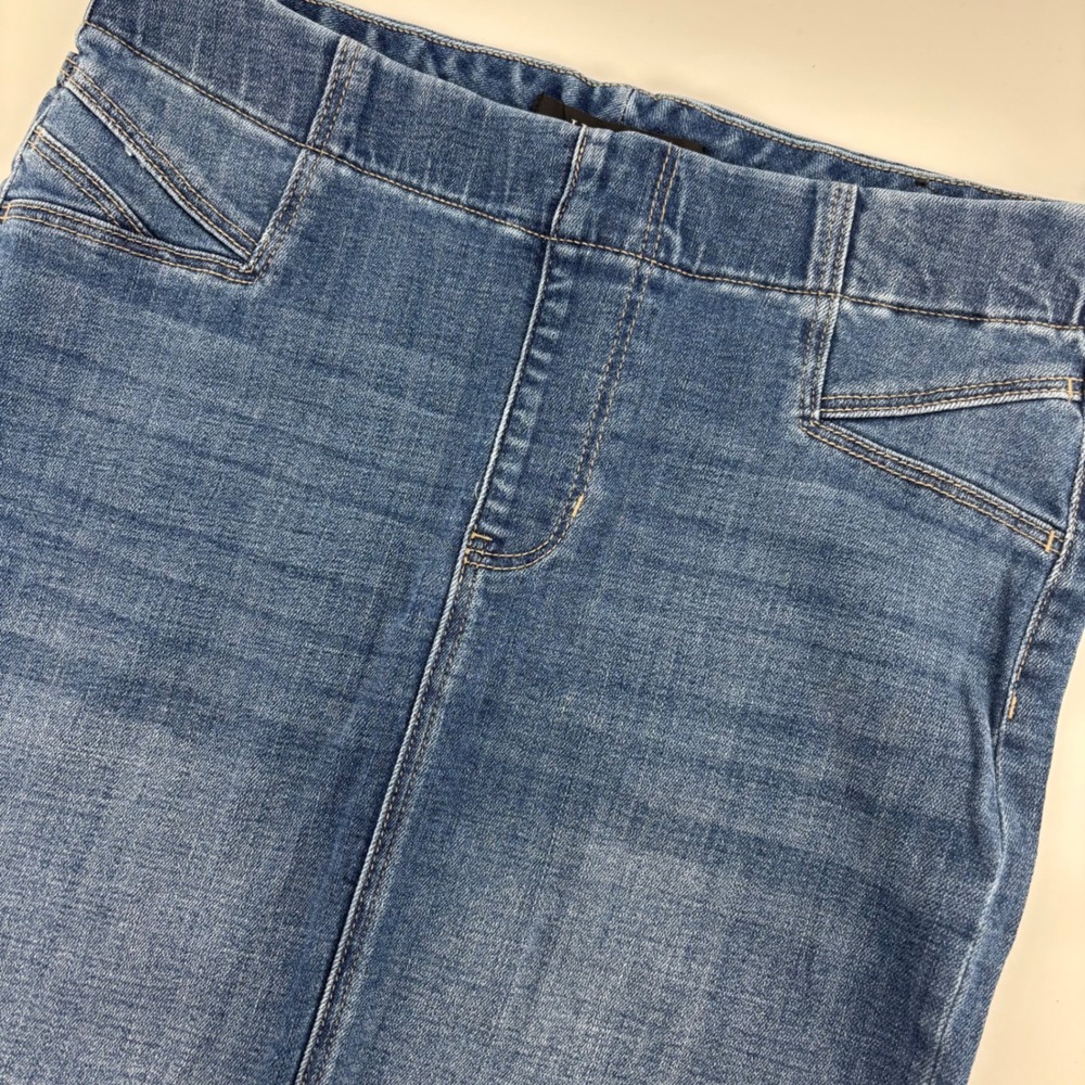 Liverpool Denim Skirt‎ Womens 6/28 Blue Excellent Pull On Frayed Hem Stretch